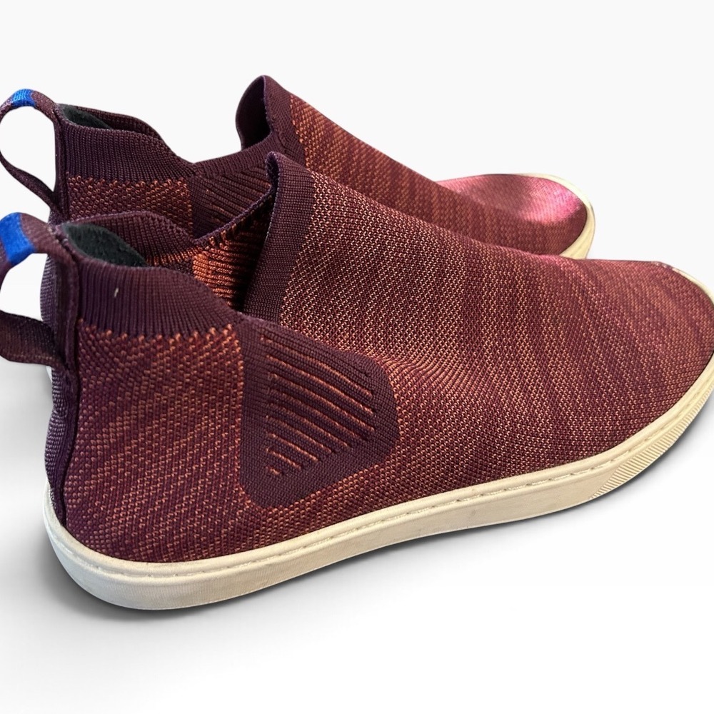 Rothy's The Chelsea Wild Berry Purple Knit Slip On Ankle Boots Sneaker